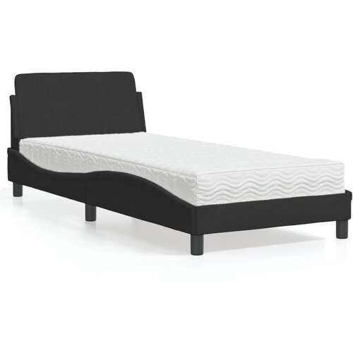VidaXL Krevet s madracem crni 80 x 200 cm bar&amp;scaron;unasti Slike