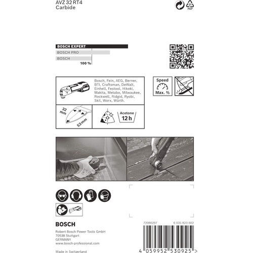 Bosch EXPERT Sanding Finger Coarse AVZ 32 RT4 brusna ploča za multifunkcionalne alate od 32 x 50 mm - 2608900040 Slike