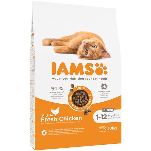 IAMS Advanced Nutrition Kitten s svežim pi&scaron;čancem - Varčno pakiranje: 2 x 10 kg Cijene