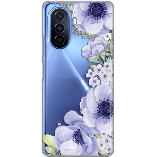 maska silikonska print skin za huawei nova Y70/Y70 plus blue roses Slike