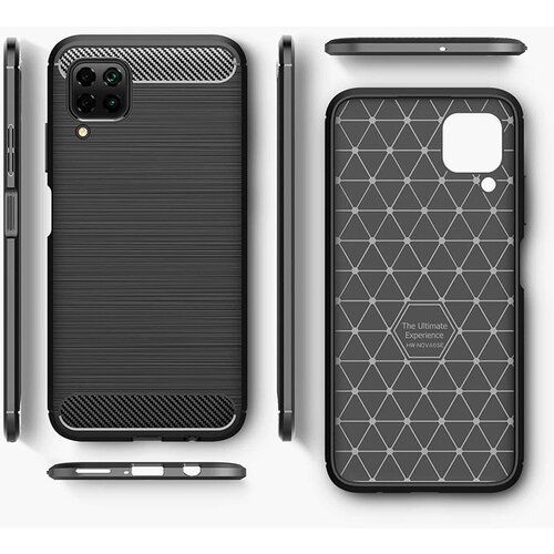  Gumijasti / gel etui Carbon za Huawei P40 Lite - črni Slike