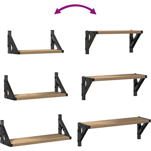  Polica na zidu Zidne s pohranom 3 pcs Dimni hrast Slike