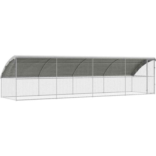 vidaXL Kletka za pi&scaron;čance srebrna 800 x 200 x 198.5 cm Cinkana jeklena Cene