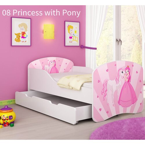  Dječji krevet ACMA s motivom + ladica 140x70 cm 08 Princess with Pony Cene