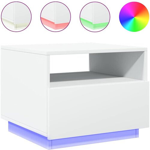 Maison Chic Klubska mizica - kavna mizica - Nizka mizica z LED lučkami bela 50x49x40 cm, (21751899) Slike