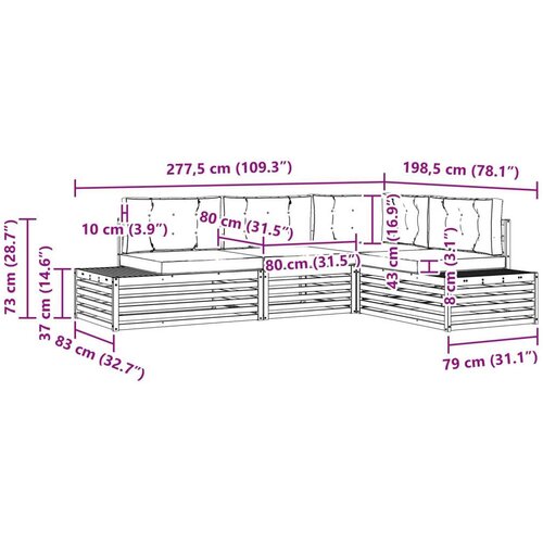  Set vanjskih sofa s jastukom 4 Komad Prirodna i antracit Slike
