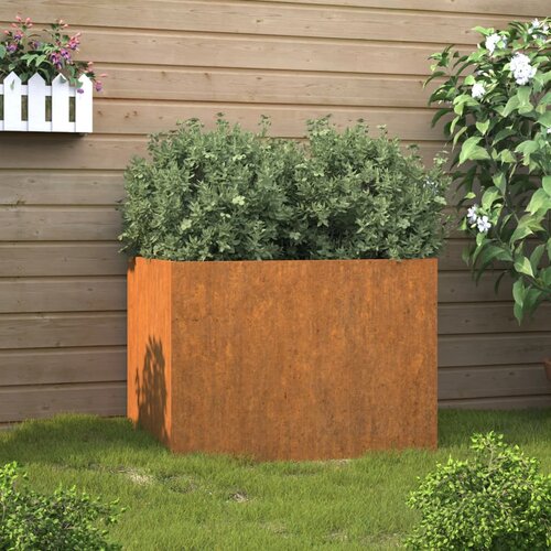 VidaXL Cvetlično korito zarjavelo 62x47x46 cm corten jeklo Slike