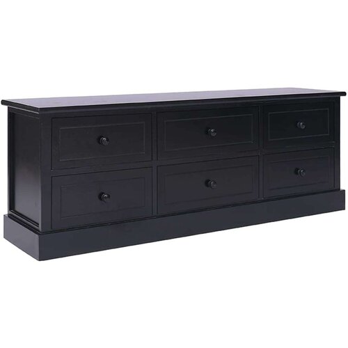 TV ormarić crni 108 x 30 x 40 cm od masivnog drva paulovnije Cijene