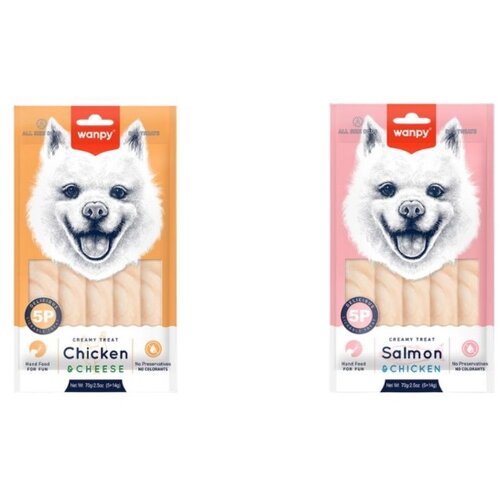 WANPY Creamy poslastica za pse - Losos i piletina 5x14g Cene