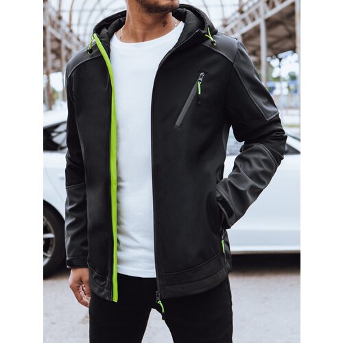 DStreet Softshell męski z kapturem czarny Slike