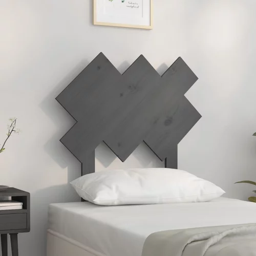  Uzglavlje za krevet sivi 72,5x3x81 cm od masivne borovine