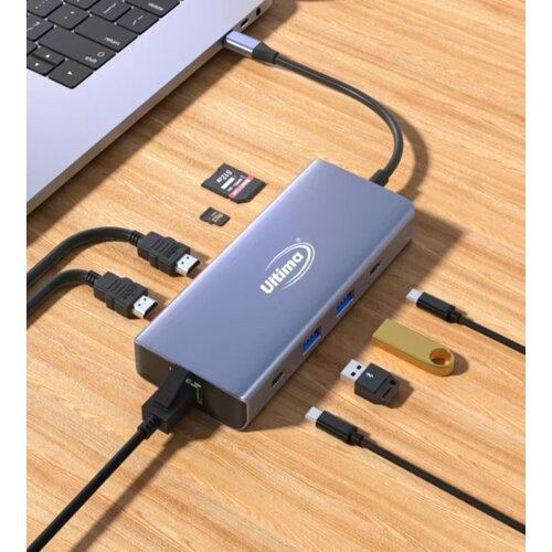 FastAsia adapter tip-c na 2xHDMI+2xUSB+2xTIP C+SD/TF+RJ45 Cene