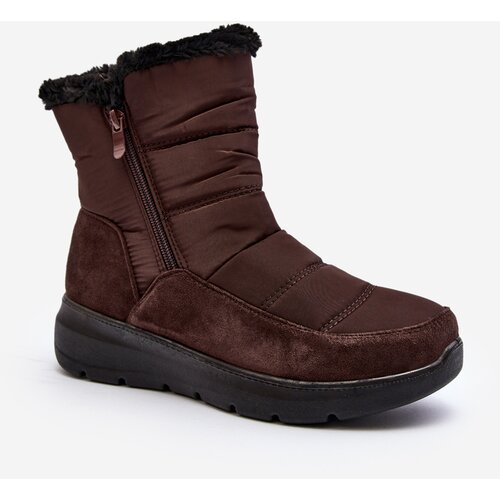 Kesi Women's snow boots with fur brown primose Slike