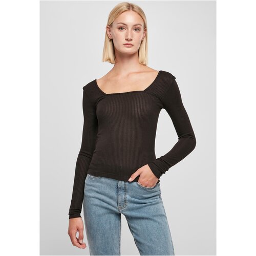 UC Ladies Ladies Rib Squared Neckline Longsleeve black Slike