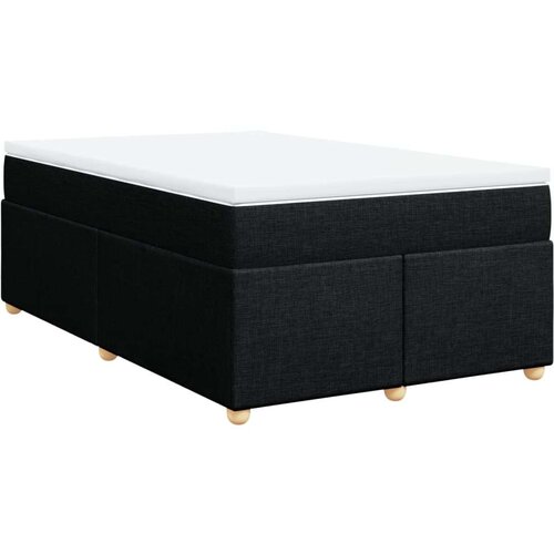 VidaXL Krevet s oprugama i madracem crni 120 x 200cm od tkanine Slike