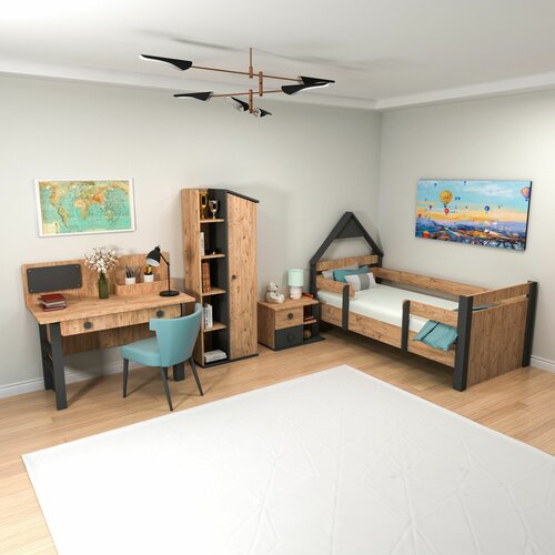 HANAH HOME valerin group 3 atlantic pineanthracite young room set Slike