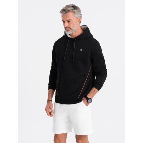 Ombre Men's hoodie with zippered pocket - black Slike