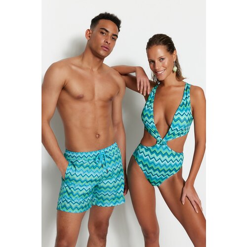Trendyol Swim Shorts - Multi-color - Geometric pattern Cene