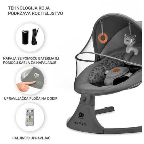 Kinderkraft Električna gugalnica LUMI 2, Dark Grey Slike