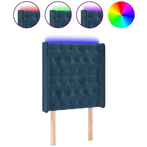 Maison Chic led posteljno vzglavje - vzglavna omarica - nočna omarica temno modro 83x16x118/128 cm žamet, (21711733) Slike