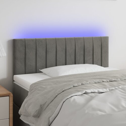 vidaXL LED uzglavlje svjetlosivo 90x5x78/88 cm baršunasto Cijene