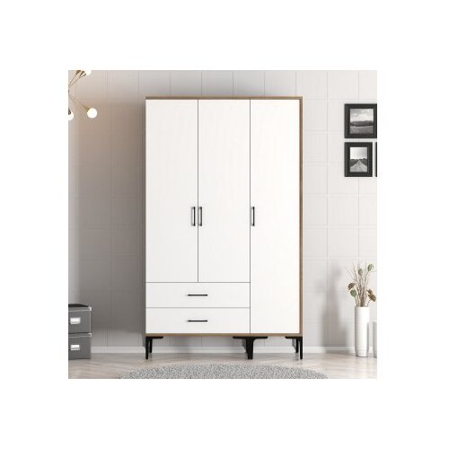 Hanah home kumsal st - walnut, white walnutwhite wardrobe Slike