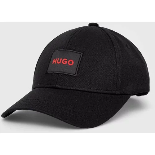 Hugo Pamučna kapa sa šiltom boja: crna, s aplikacijom