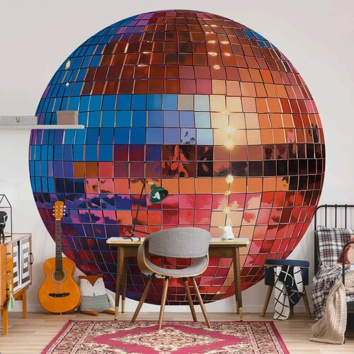  Okrugla fototapeta - Old gold disco ball 140x140 Cene