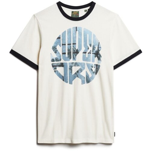 Superdry Majica modra / mornarska / dimno modra / bela Cene