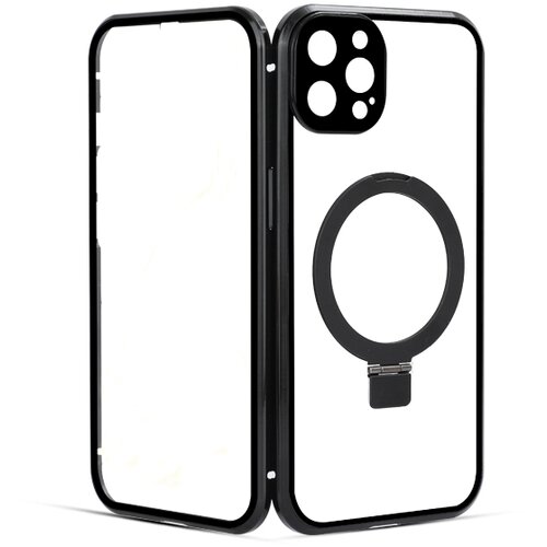 INF HD prozorna magnetna torbica s stojalom za iPhone Black iPhone 13 Pro, (21298067) Cene