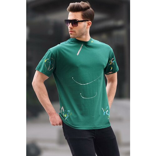 Madmext Green Patterned Overfit Men's T-Shirt 6122 Slike