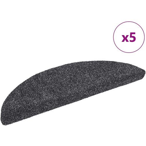  Prostirke za stepenice, samoljepljive, 5 kom, 56x17x3 cm, tamno sive, poluokrugle Cene
