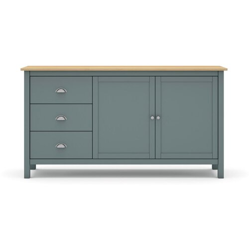 Marckeric Zelena/natur niska komoda od borovine 150x80 cm Misti - Slike