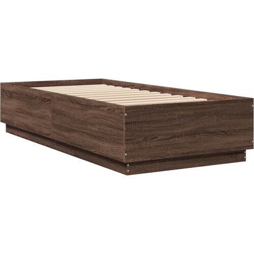  Okvir za krevet s LED svjetlima boja hrasta 100 x 200 cm drveni Slike