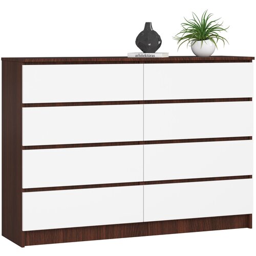 AKORD Komoda, 8 Predalov, Wenge/Bela, (5000332178) Cene