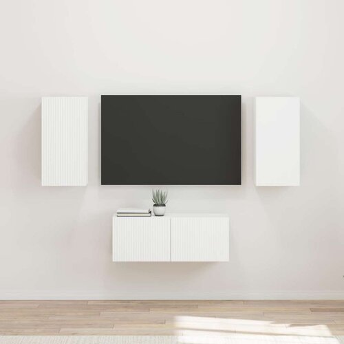  Komplet TV omaric 6 pcs Bela Konstruiran les - - Bela - 96.31 - 98 x 31 x 29,5 cm - 2025-vidaXL-Uvoz_2 Cene