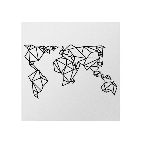 Wallity Zidna dekoracija World Map Metal Decor 4 Black Slike
