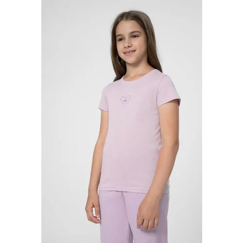 4f Otroška bombažna kratka majica vijolična barva