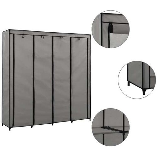  Ormar s 4 odjeljka sivi 175 x 45 x 170 cm Slike