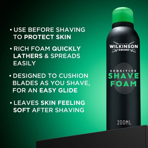 Wilkinson Sword Sensitive Shave Foam pjena za brijanje za mu&amp;scaron;karce 200 ml Slike