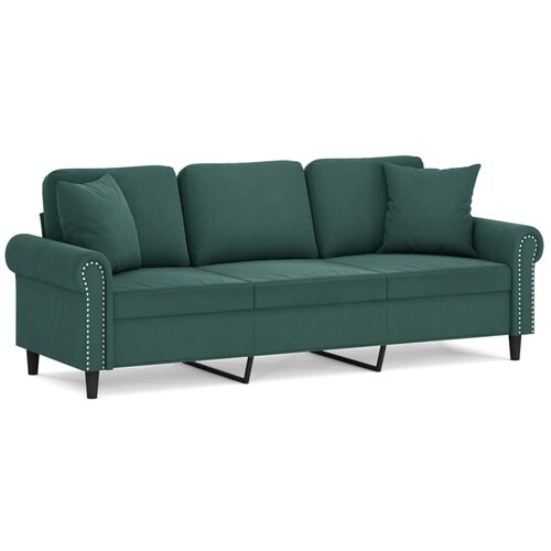 Maison Chic kavč - Sofa - Kanape trosed z okrasnimi blazinami temno zelen 180 cm žamet, (21727628) Cene