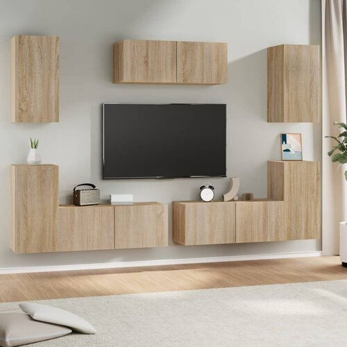 VidaXL 7-dijelni set TV ormarića boja hrasta sonome konstruirano drvo Slike