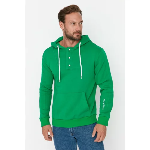 Trendyol Green Men's Regular Fit Long Sleeve Hooded Sweatshirt