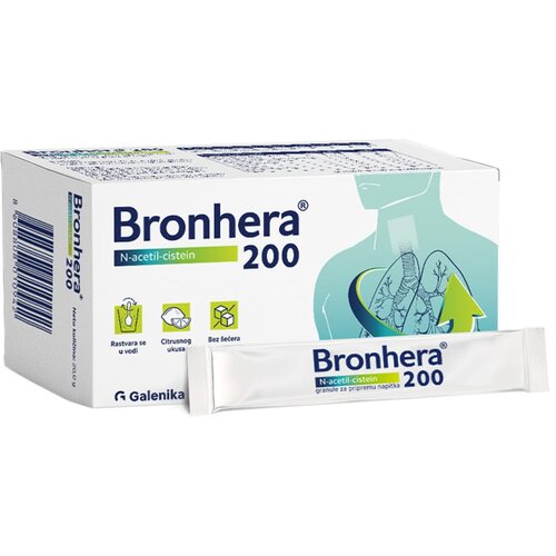 Galenika a.d. Beograd BRONHERA 200, granule za pripremu napitka, 10 kesica Slike