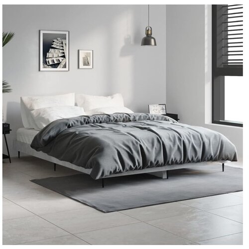 VidaXL Okvir kreveta boja betona 140x190 cm od konstruiranog drva Slike