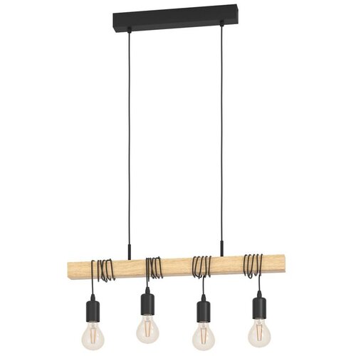 Eglo visilica Townshend, 4 x E27, crna/drvo, 70 cm, 32916 Slike