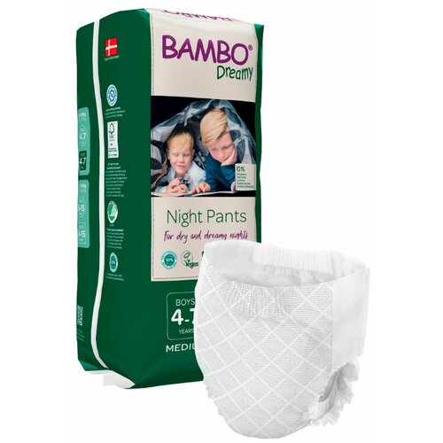 Bambo Nature dreamy noćne gaćice za inkontinenciju A10, za dečake 4-7god(15-35kg) Slike