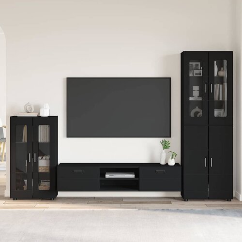  Set TV komoda FLORIN 3 kom. Crna Konstruirano drvo Cijene