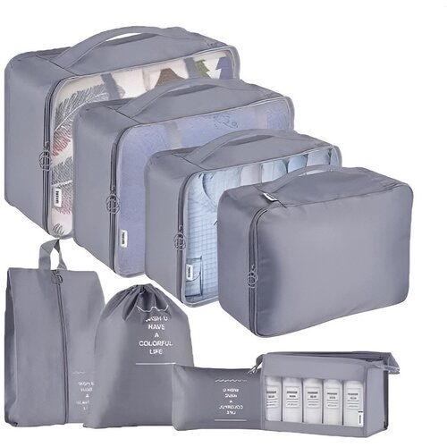 Timeless Tools 8-delni sivi komplet organizatorjev prtljage za potovanja, (5000357973) Slike