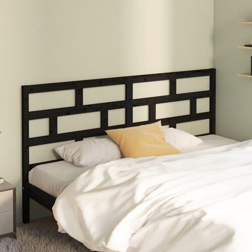 VidaXL Uzglavlje za krevet crno 186 x 4 x 100 cm od masivne borovine Slike